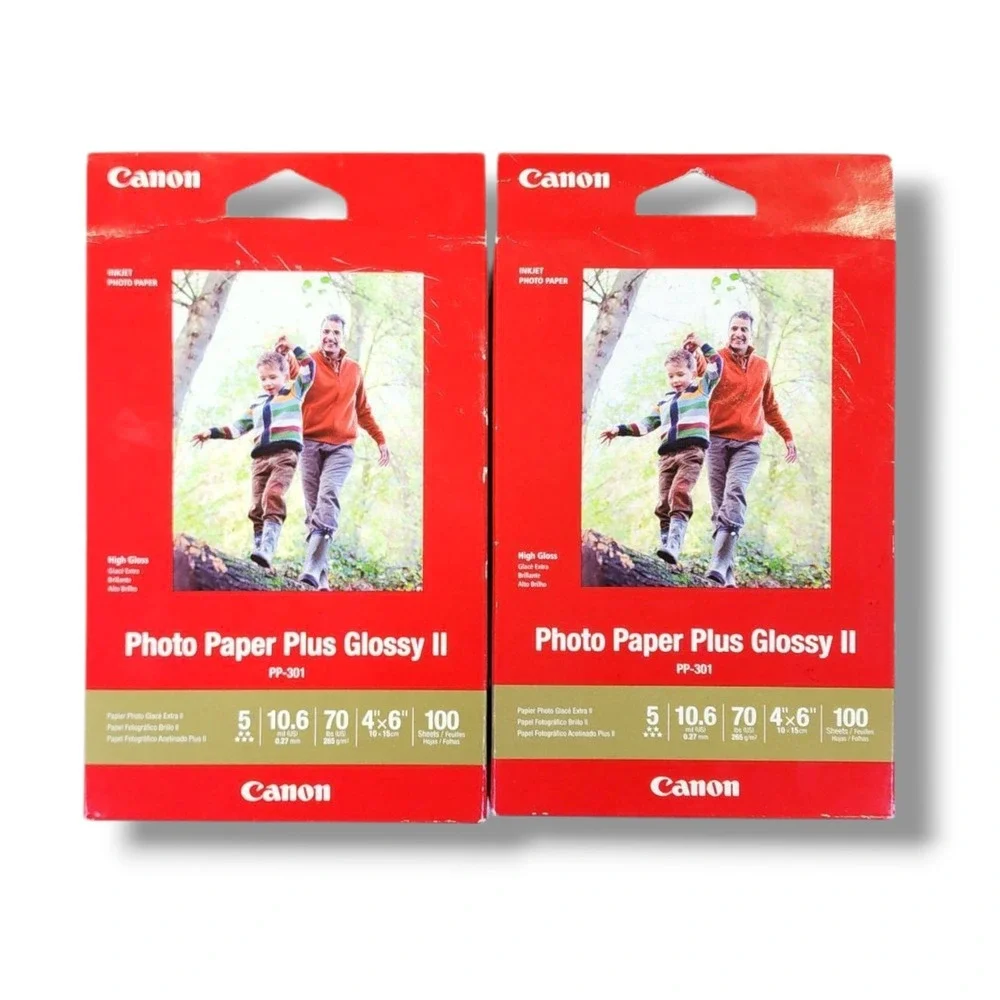 Canon Photo Paper Plus Glossy‎ II 4 x 6 Inkjet Printer Paper 2 x 100 sheets New